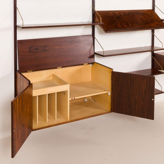 Rosewood Wall Unit with Desk by Hansen and Guldborg, Denmark, 1960s For Sale - Image 11 of 18