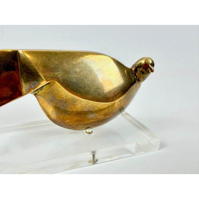 1960s Mid-Century Greek Bronze Dove Sculpture, 1960s For Sale - Image 5 of 11