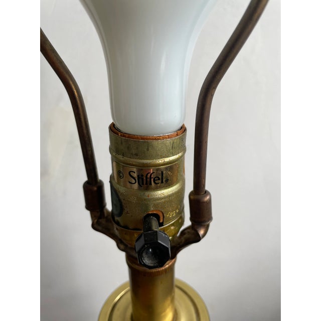 Metal Vintage Stiffel Solid Brass Table Lamp — Heavy Cast Traditional Regency Base For Sale - Image 7 of 7