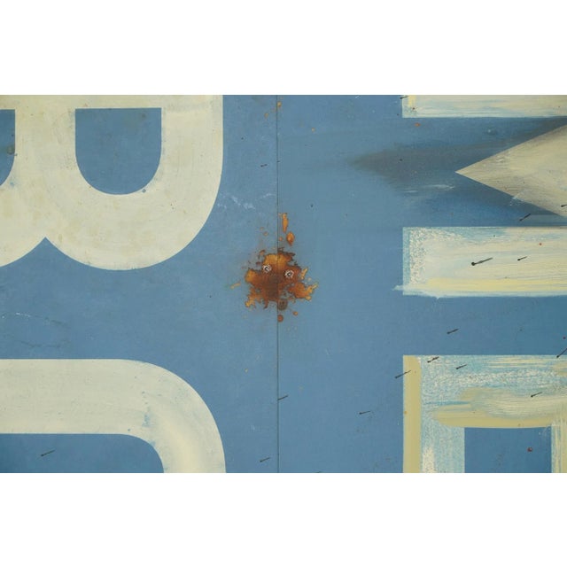 Blue Large Chas. Geld Clothing Aluminum Marty Supreme Movie Prop Double Sided Sign For Sale - Image 8 of 10