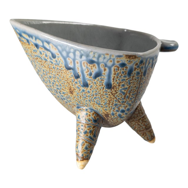 Mid-Century Modern Drip Glazed Art Pottery Pitcher or Ewer For Sale