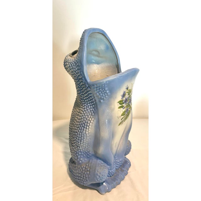 Ceramic 20th C. MCM Gump's Italian Porcelain Umbrella Holder Floral Motif Decorative Stand For Sale - Image 7 of 8