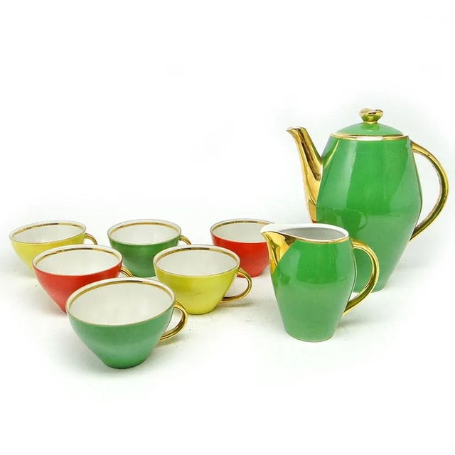 Art Deco Joanna Coffee Set from Karolina, Poland, 1960s, Set of 8 For Sale - Image 4 of 11