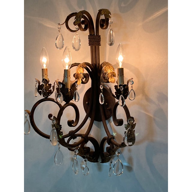 Currey & Company Vintage French Provincial Wall Sconces by Currey & Company - a Pair For Sale - Image 4 of 13