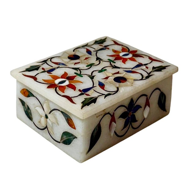 19th Century Moroccan Inlaid Marble Box For Sale - Image 10 of 11