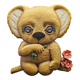 Vintage 1978 Dart Industries (Homco) Koala Bear Wall Hanging Plaque For Sale