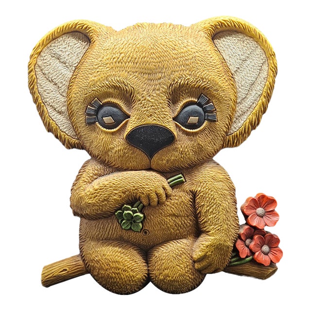 Vintage 1978 Dart Industries (Homco) Koala Bear Wall Hanging Plaque For Sale