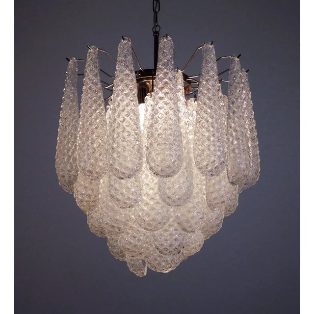 Murano Italian Murano Chandelier 41 Glass Petals Drop For Sale - Image 4 of 9