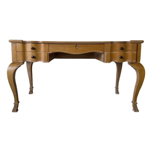 Vintage French Provincial Style Cherry Wood Writing Desk For Sale