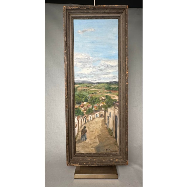 Add an Old World, Rustic European or Southwestern feel to your space with this slender original framed oil painting on...