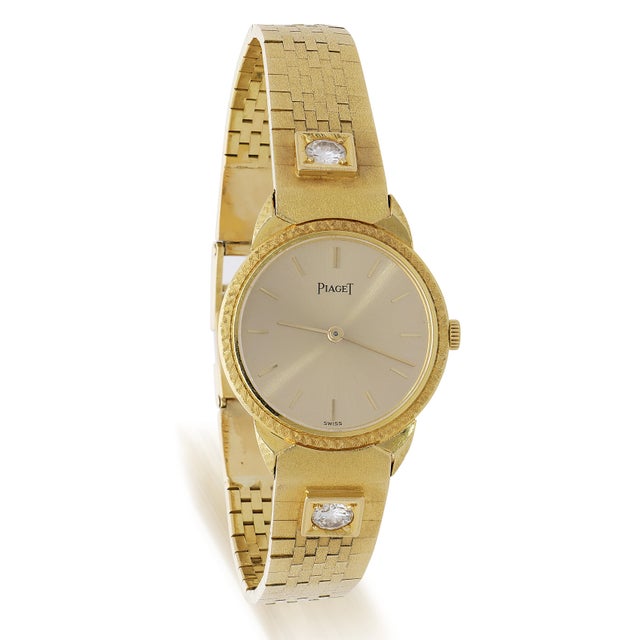 Vintage Piaget 924 24mm 18k Gold Diamond Champagne Dial Watch For Sale In Miami - Image 6 of 9