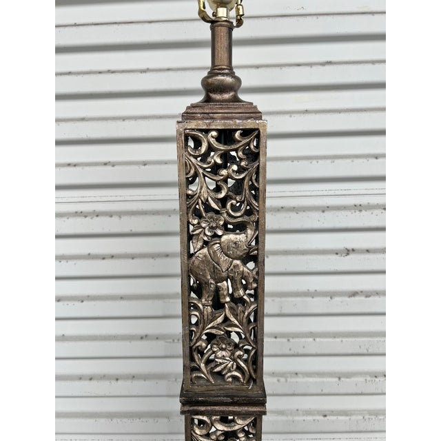 1990s Tall Floor Lamps With Elephants - a Pair For Sale - Image 4 of 12