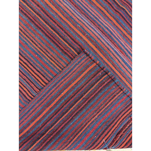 Mid Century Modern Handwoven Geometric Turkish Decorative Kilim Square Small Rug For Sale In New York - Image 6 of 6