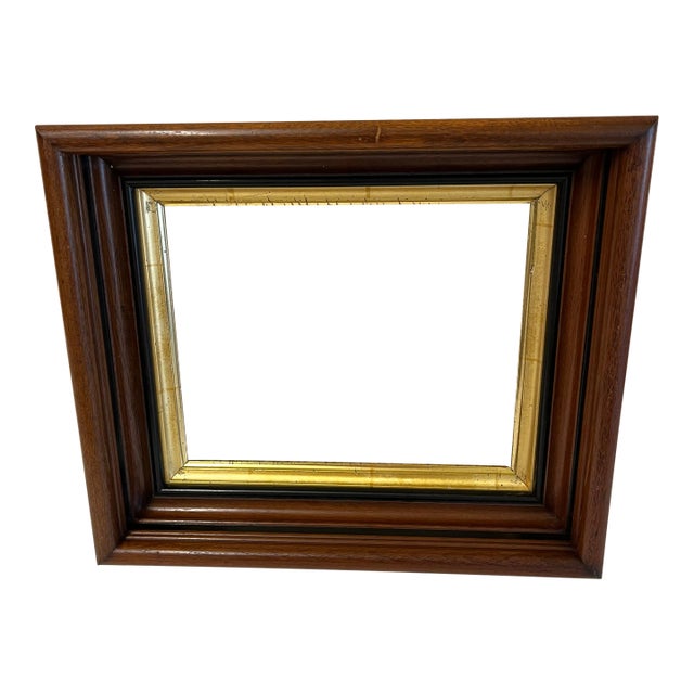 Antique English Rectangular Frame With Gilt For Sale