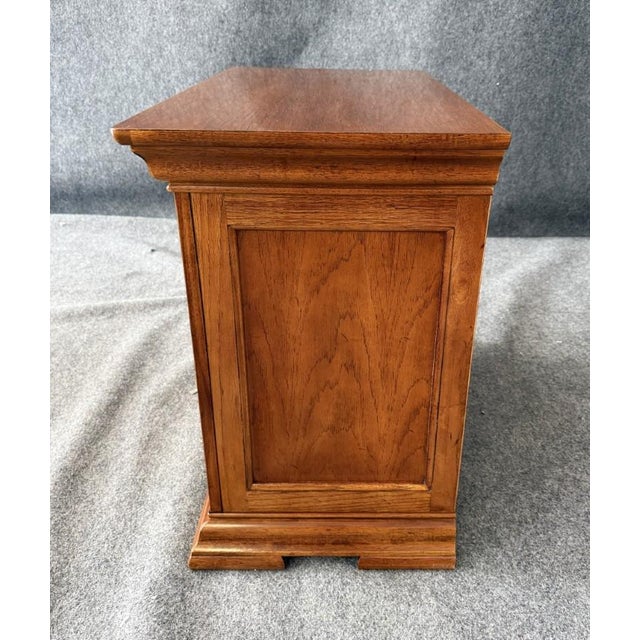 Late 20th Century Late 20th Century Thomasville Burled Walnut Two Drawer Nightstand For Sale - Image 5 of 10