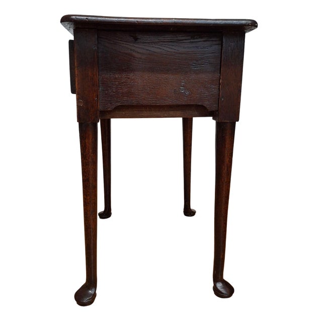 18th Century Queen Anne Oak Lowboy For Sale In San Francisco - Image 6 of 8