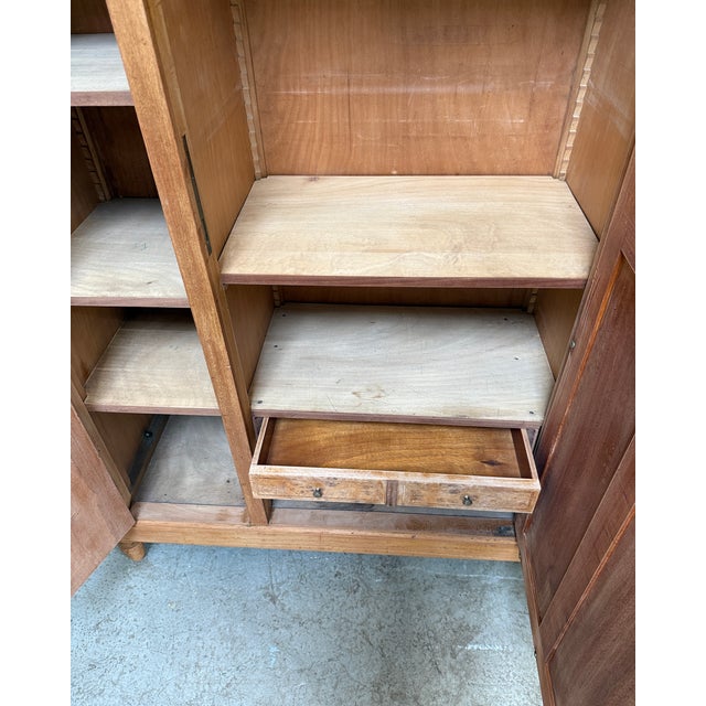 Large Art Deco Wardrobe in Speckled Maple, 1930s For Sale - Image 15 of 17