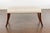 19th Century English Regency Bench with Saber Legs and Custom Linen Upholstery For Sale - Image 4 of 12