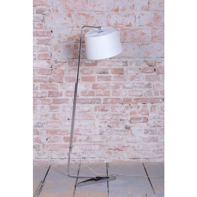 Mid-Century Modern Floor Lamp in Chrome by G. Woven, 1990s For Sale - Image 3 of 16