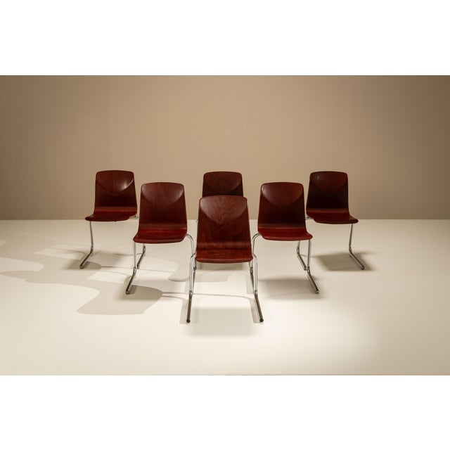 Stackable Chairs in the style of Pagholz, 1960s, Set of 6 For Sale - Image 10 of 10