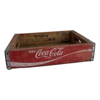 Vintage Coca-Cola Wood Bottle Crate – Red Advertising Case For Sale