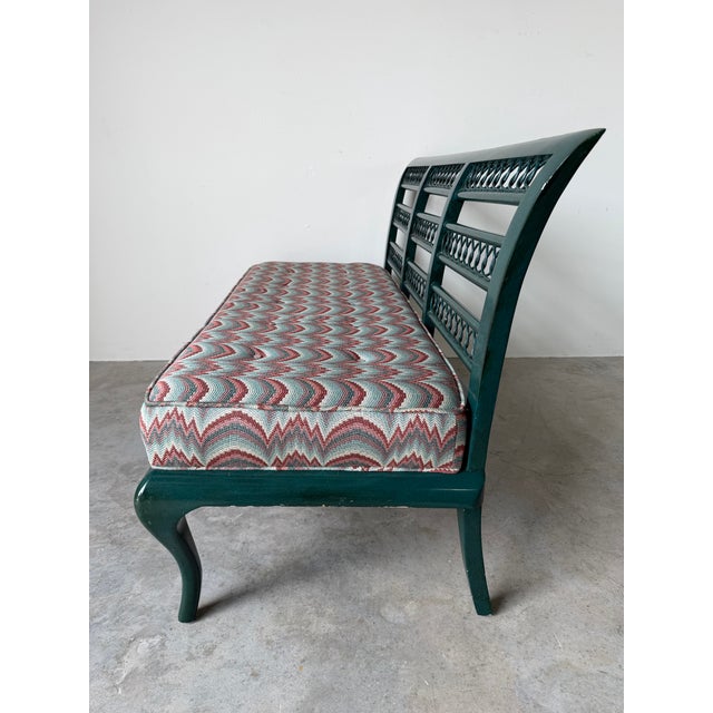Green 1970’s Hollywood Regency Green Painted Loveseat / Settee For Sale - Image 8 of 12
