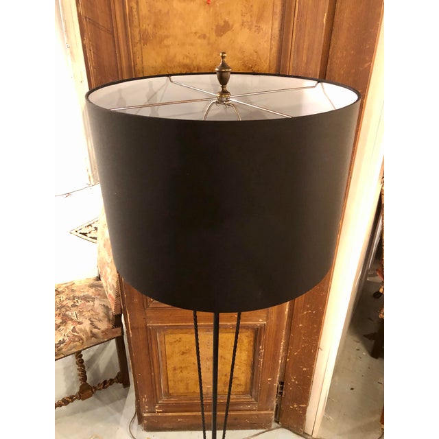 Metal French 1920’s Wrought Iron Floor Lamp For Sale - Image 7 of 8