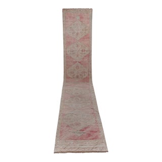 Vintage Turkish Oushak Extra Long and Wide Runner - Stair Tread For Sale