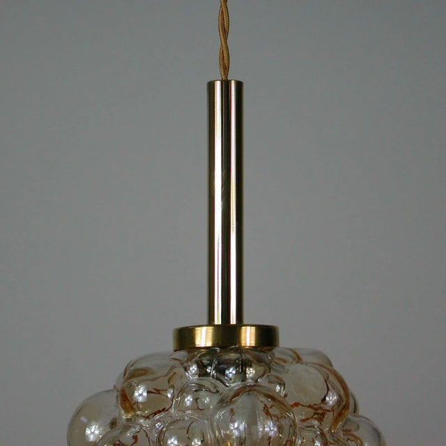 Mid-Century Amber Bubble Pendant by Helena Tynell for Limburg, 1960s For Sale - Image 6 of 12