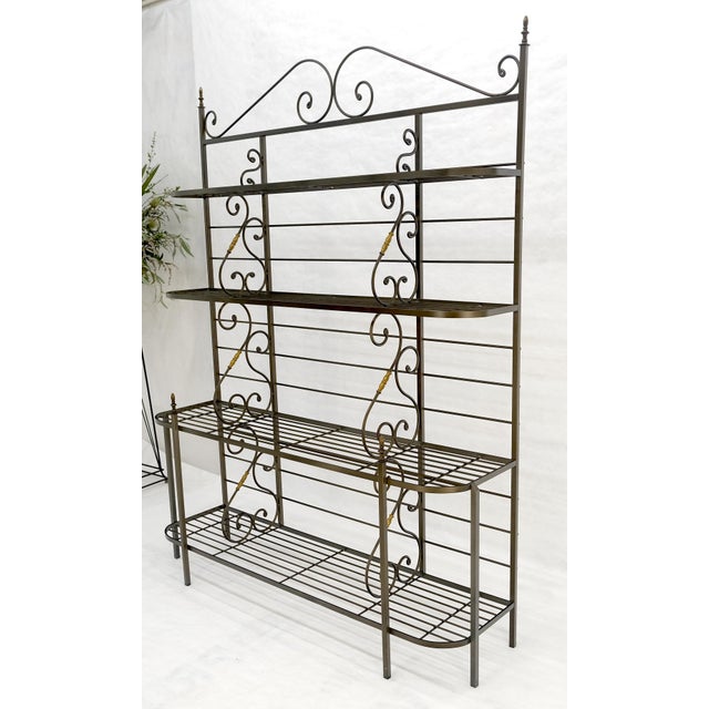 Vintage Steel & Brass Baker's Rack MINT For Sale - Image 15 of 17