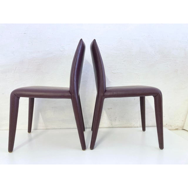 2000 - 2009 Vintage Leather Side Chairs by Mario Bellini for B&B Italia, 2000s, Set of 2 For Sale - Image 5 of 10