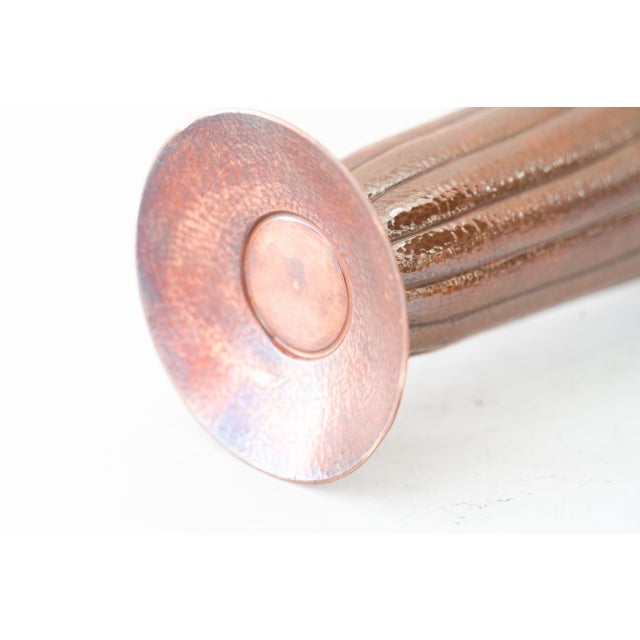 Art Deco Hammered Handmade Copper Vase, 1920s For Sale - Image 9 of 11