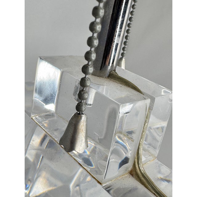 Les Prismatiques Acrylic Chrome Table Lamp France For Sale - Image 11 of 13