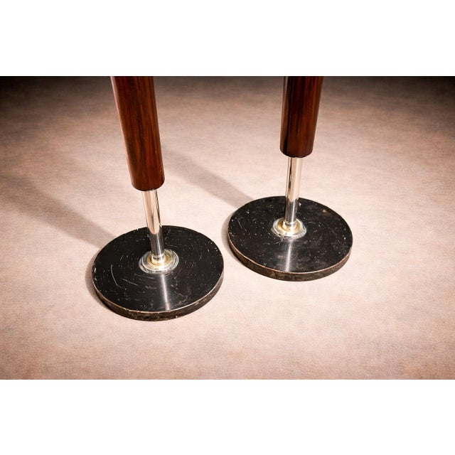 1950s Pair of “Torchierre” Floor Lamps in Rosewood, Crystal & Metal, Unknown, 1950s - Lot 474A For Sale - Image 5 of 10