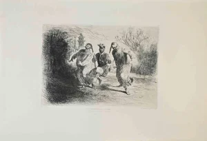 Amédée de Noé dit Cham, Une Promenade à Pèkin, Etching, 1870s