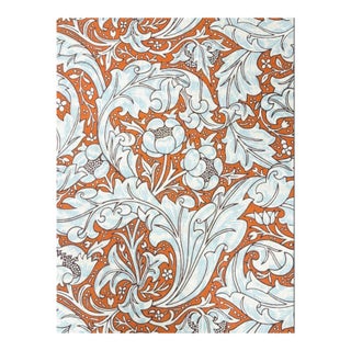 Morris & Co Bachelors Button Burnt Orange/Sky Archival Floral Cotton Linen Blend Fabric 13 Yards For Sale