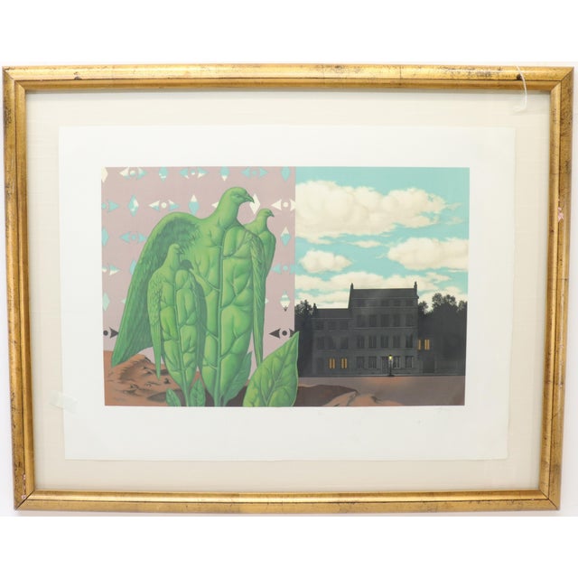 Surrealist Dream Lithograph Belgian Master Magritte Pencil Signed by Mourlot, 1968 For Sale