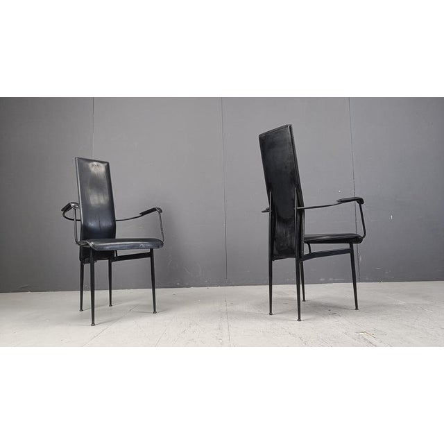 Vintage S44 Dining Chairs by Giancarlo Vegni for Fasem, 1980s, Set of 4 For Sale - Image 9 of 10