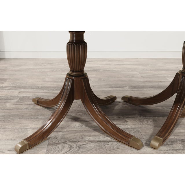 Traditional 12 Foot Double Pedestal Mahogany Dining Table for Seating 14 People Made by AntiquePurveyor For Sale - Image 12 of 16