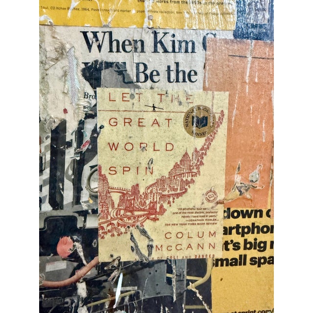 Mike Falcon, Large Mike Falcon Torn Paper Collage Painting Assemblage Pop Art Decollage For Sale - Image 4 of 18