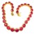 Bochic "Capri" Vintage Ruby & Diamond Necklace & Earring Set 18K Gold & Silver For Sale