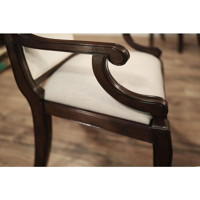 Brown Set of 10 Solid Mahogany Dining Room Chairs With Crypton Performance Fabric For Sale - Image 8 of 16