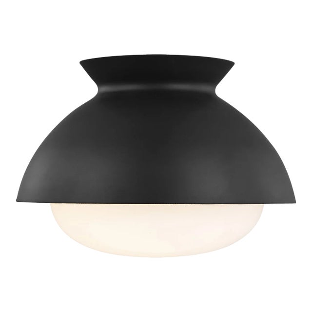 AERIN By Visual Comfort Studio Lucerne 1-Light Flush Mount in Midnight Black For Sale