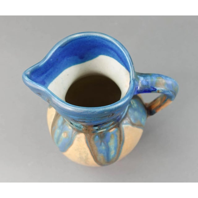 Vintage Gilbert Metenier French Art Deco Crystalline Glaze Ceramic Art Pottery Pitcher For Sale - Image 4 of 7