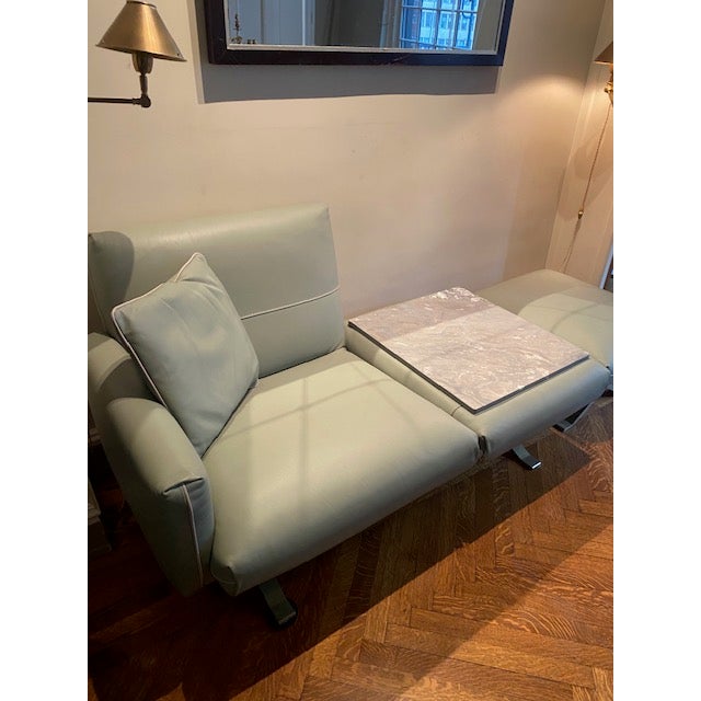 Gamma Arredamenti Modern Armchair With End Table and Matching Ottoman For Sale In Miami - Image 6 of 11