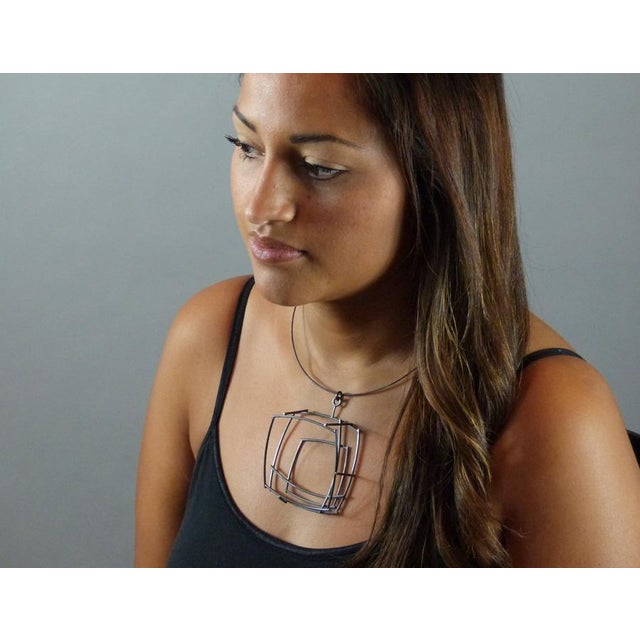 Modern Large Structural Square Necklace by Donna d'Aquino For Sale - Image 3 of 3