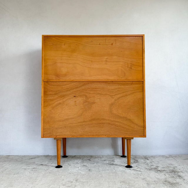 Beech Bureau with Fall-Front Desk by Robin and Lucienne Day for Hille Hilleplan, 1950s For Sale - Image 14 of 15