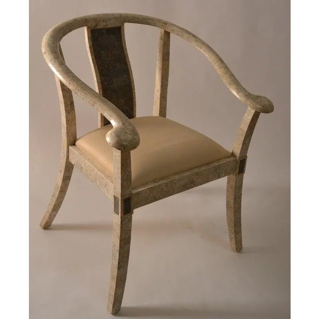 Tessellated Stone Asia Modern Chairs - a Pair For Sale - Image 10 of 11