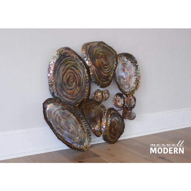Very rare abalone shell wall sculpture with stunning iridescent copper and brass colors! Not signed but it is an Artisan...