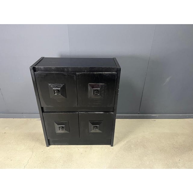 Brutalist Black Brutalist Bar Cabinet, 1970s For Sale - Image 3 of 12